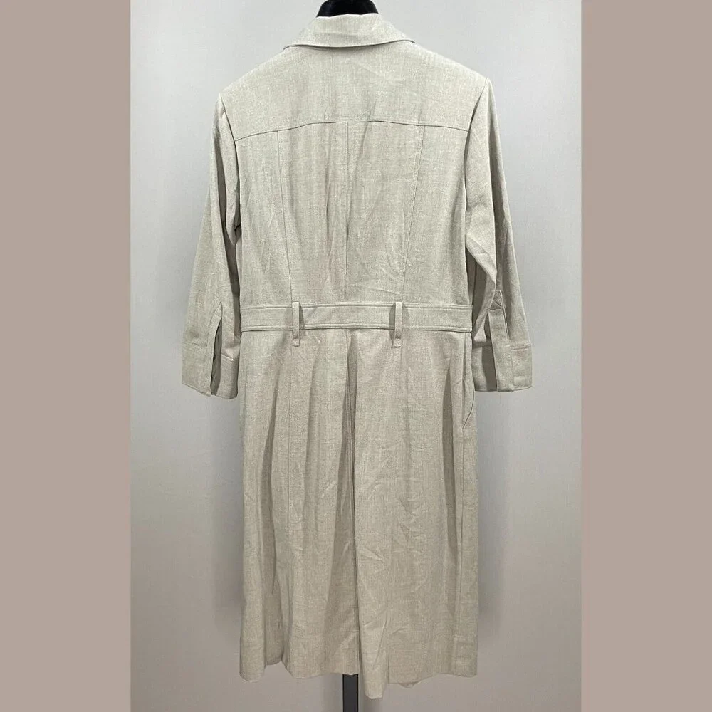 NEW New York & Company Dress Womens 6 brown shirt straight sheath classic - Picture 7 of 9